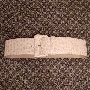 Vintage beige leather croc style belt